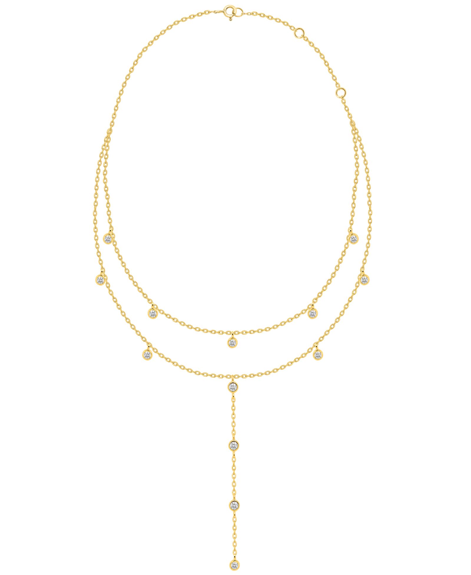 Macy's White Diamond Necklace (1/4 ct. t.w.) in 14k Gold Plating with Sterling Silver