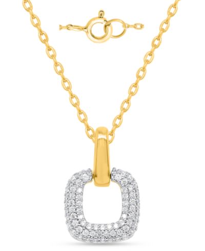 Подвеска с белым бриллиантом (1/4 ct. t.w.) из золотого напыления 14k с серебром