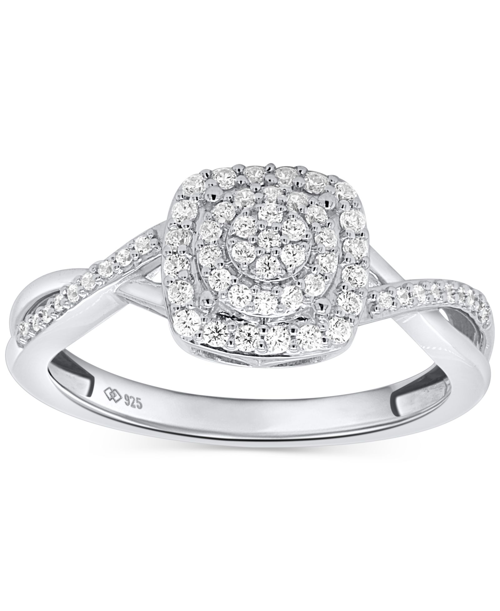 Promised Love White Diamond Ring (1/4 ct. t.w.) in Sterling Silver