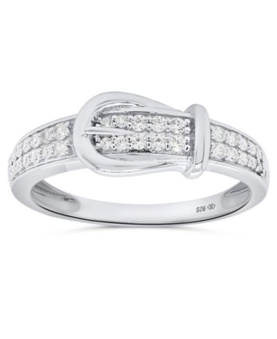 Кольцо с белым бриллиантом (1/4 ct. t.w.) в стерлинговом серебре