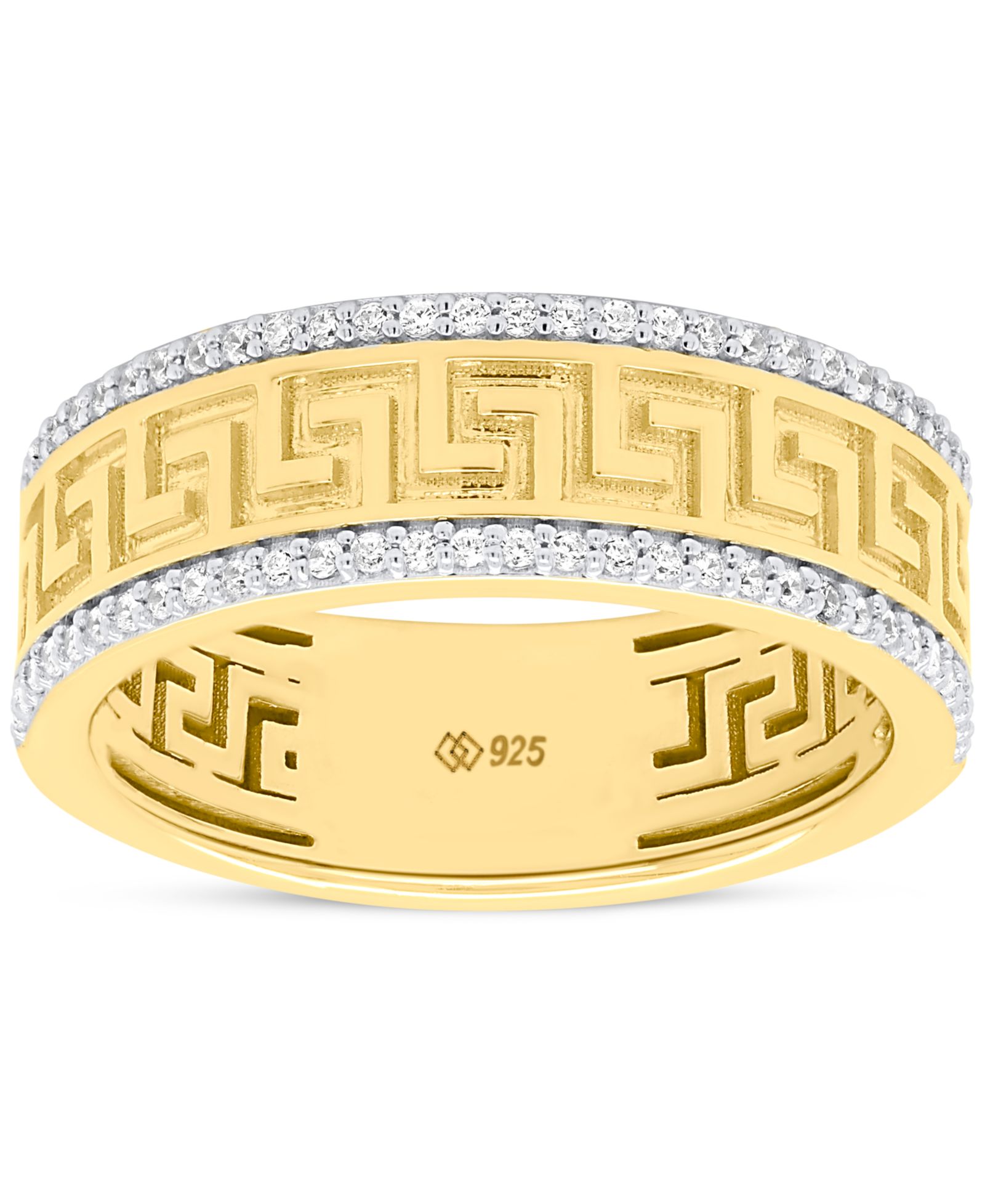 Кольцо с бриллиантом Macy's (1/4 ct. t.w.) в позолоченном стерлинговом серебре 14k