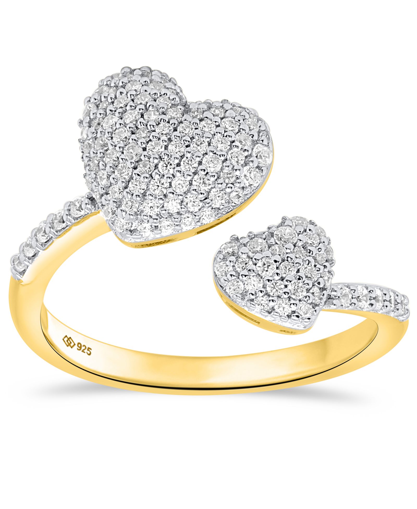 Macy's White Diamond Ring (1/2 ct. t.w.) in 14k Gold Plated with Sterling Silver