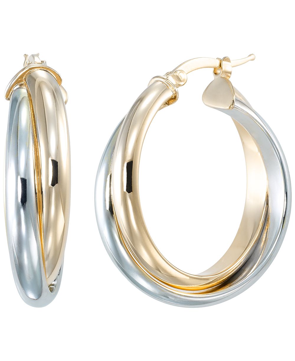 Macy's Two-Tone Double Hoop Earrings