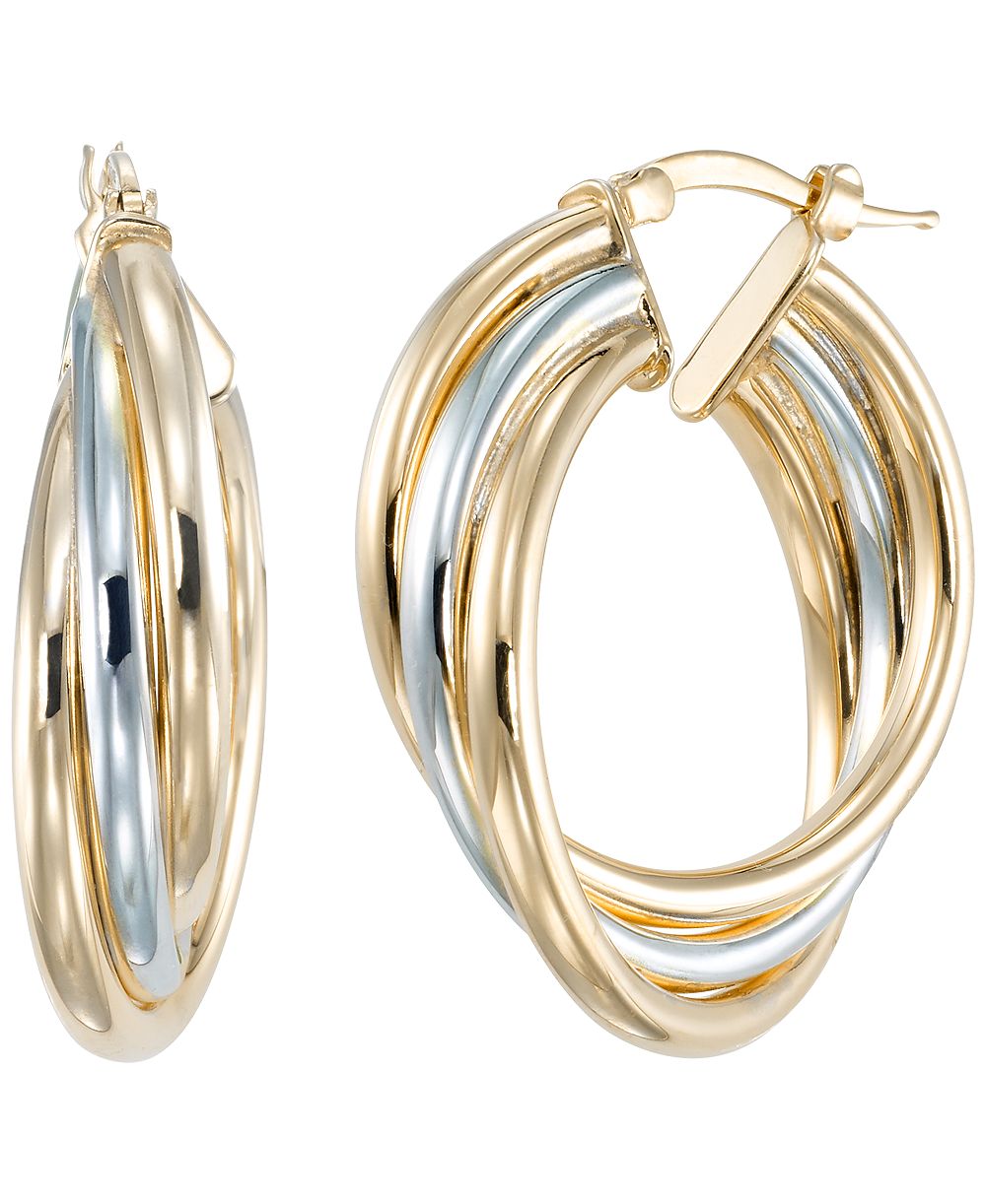 Серьги-кольца Two-Tone Interlocking Hoop