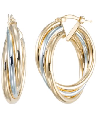 Серьги-кольца Two-Tone Interlocking Hoop