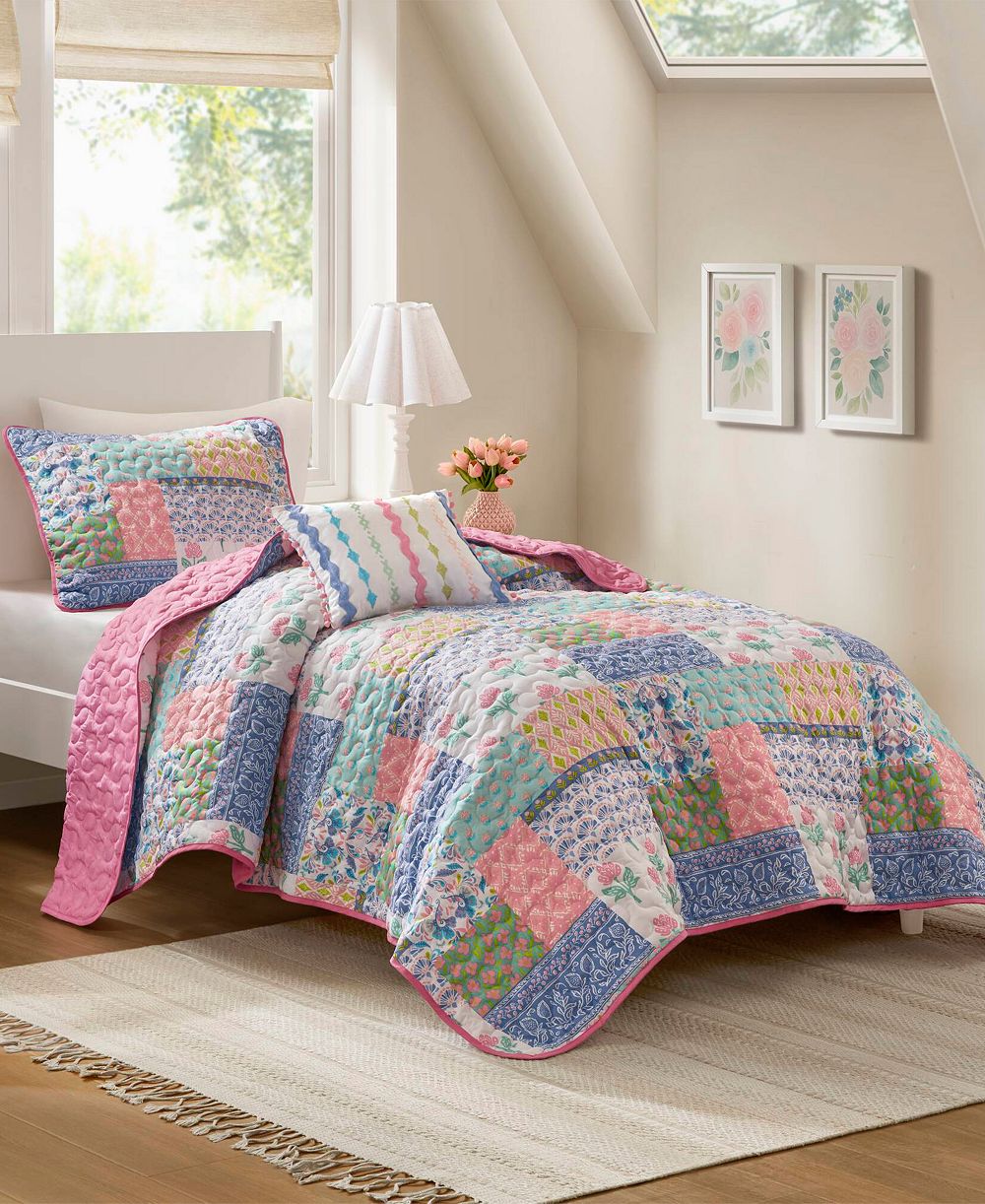 Intelligent Design Комплект покрывал Nellie Patchwork 3-Pc., Twin/Twin XL