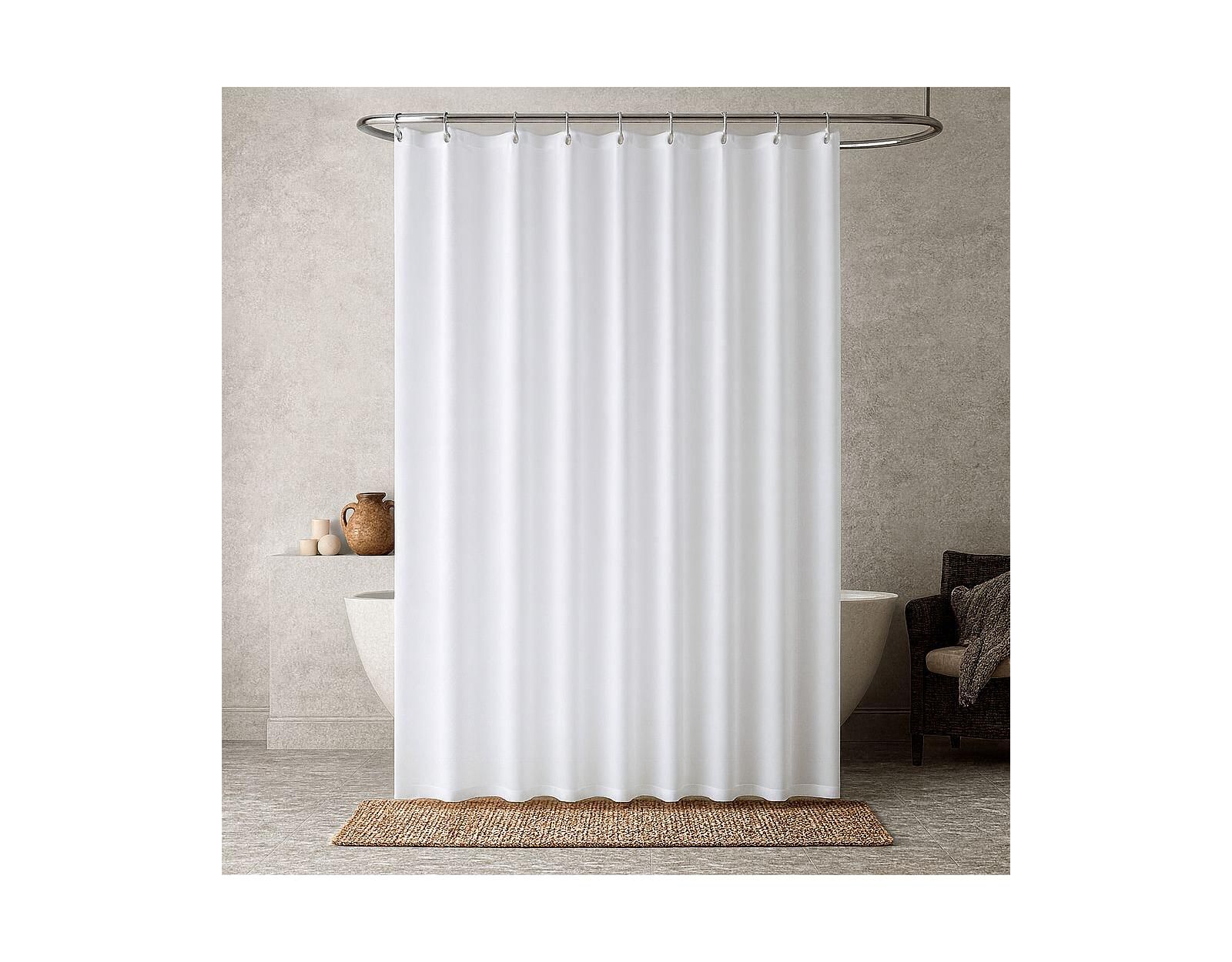 Kate Aurora Hotel Collection Fabric Shower Curtain With Magnetic Hem