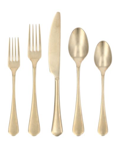 Fortessa Ellsie Antiqued Champagne 20-Pc. Flatware Set, Service For 4