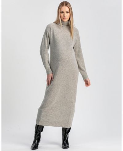 PIETRO BRUNELLI MATERNITY Women's Cozy Turtleneck Sweater Gressoney Maxi Dress