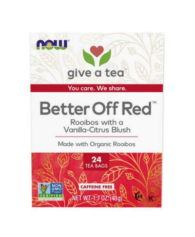Чай NOW Foods Better Off Red Rooibos, Vanilla Citrus Blush, 24 пакетика
