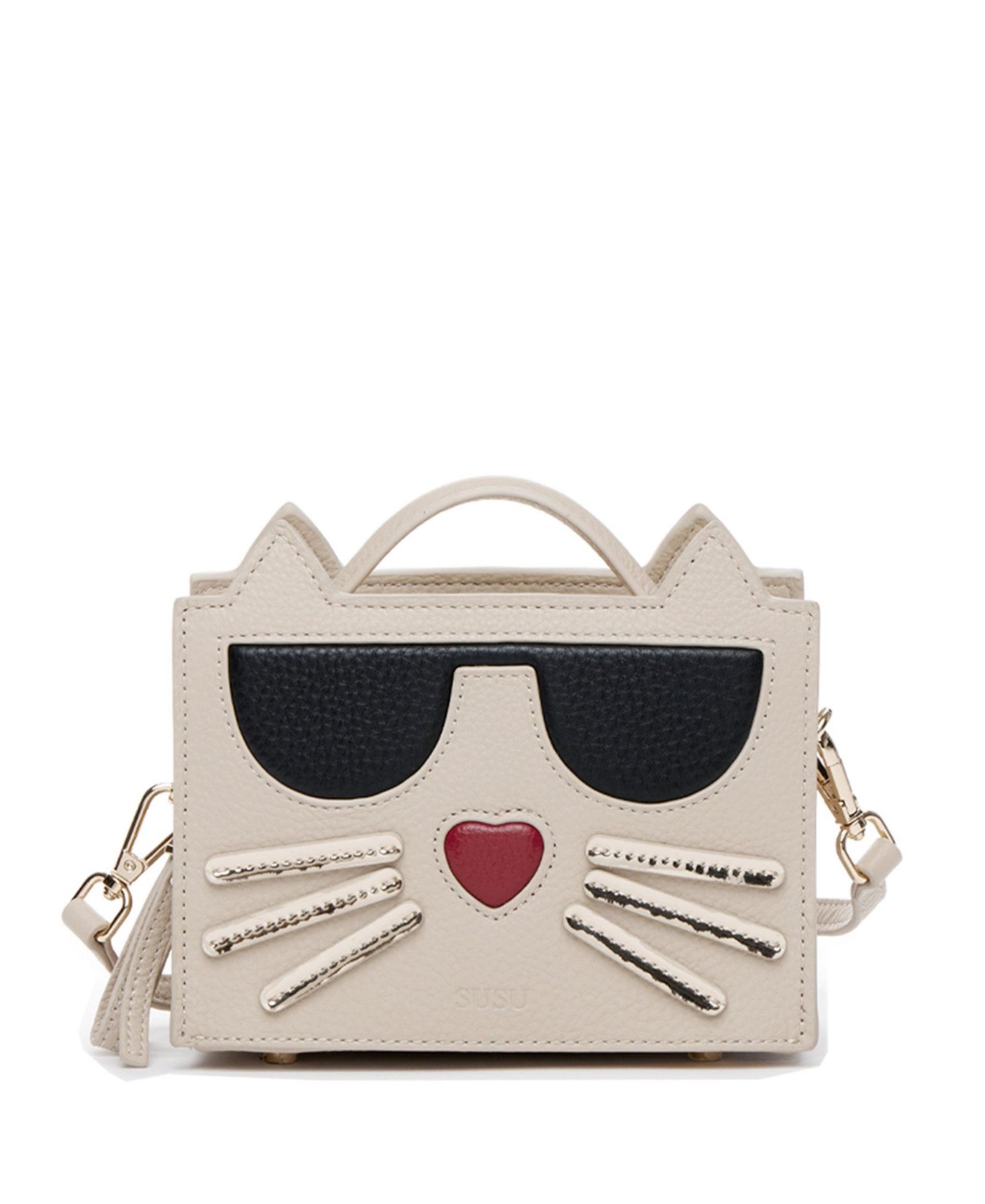 Женская сумка через плечо SUSU Pebble Leather Cat Crossbody