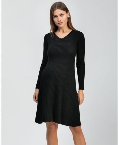PIETRO BRUNELLI MATERNITY Women's Flared Knee-Length Bianca Dress with V-Neck
