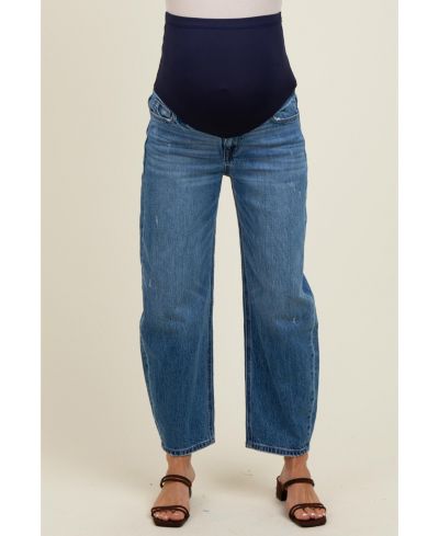 Pinkblush Women's Blue Vintage Wash Ankle Straight Leg Jeans