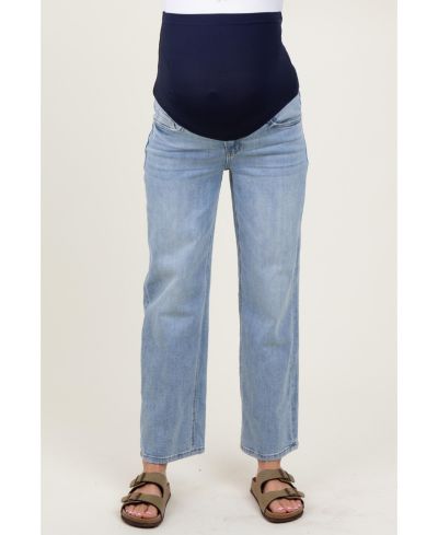 Pinkblush Women's Blue Straight Leg Ankle Jeans