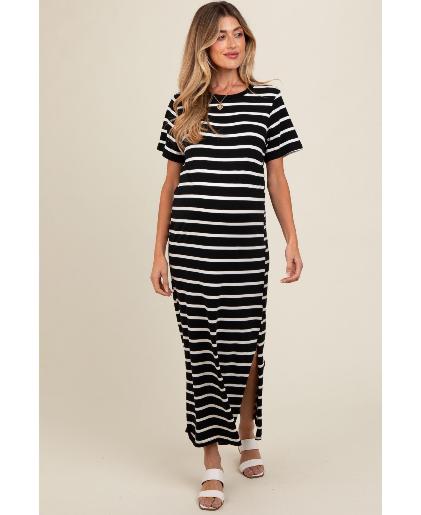 Женское макси-платье Pinkblush Red Striped Side Slit
