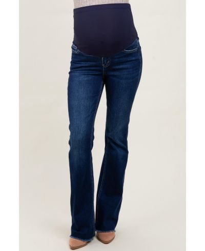Pinkblush Women's Navy Raw Hem Bootcut Jeans
