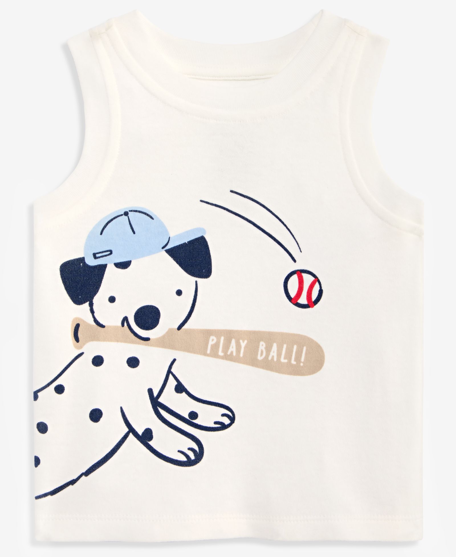 First Impressions Детский Tank Top с принтом Baseball Dog, 2T-4T