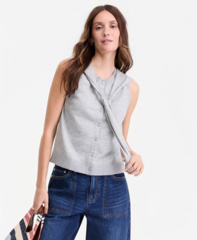 On 34th Women's Tie-Neck Sleeveless Sweater, Macy's Exclusive