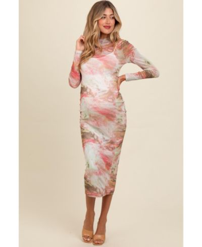 Женское платье Pinkblush Pink Abstract Printed Mesh Overlay Maxi