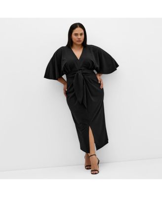 CITY CHIC Plus Size Briella Tie Front Midi Dress