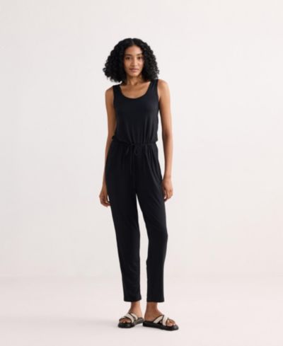 Reistor Women's Relaxed Drawstring Jumpsuit in Black
