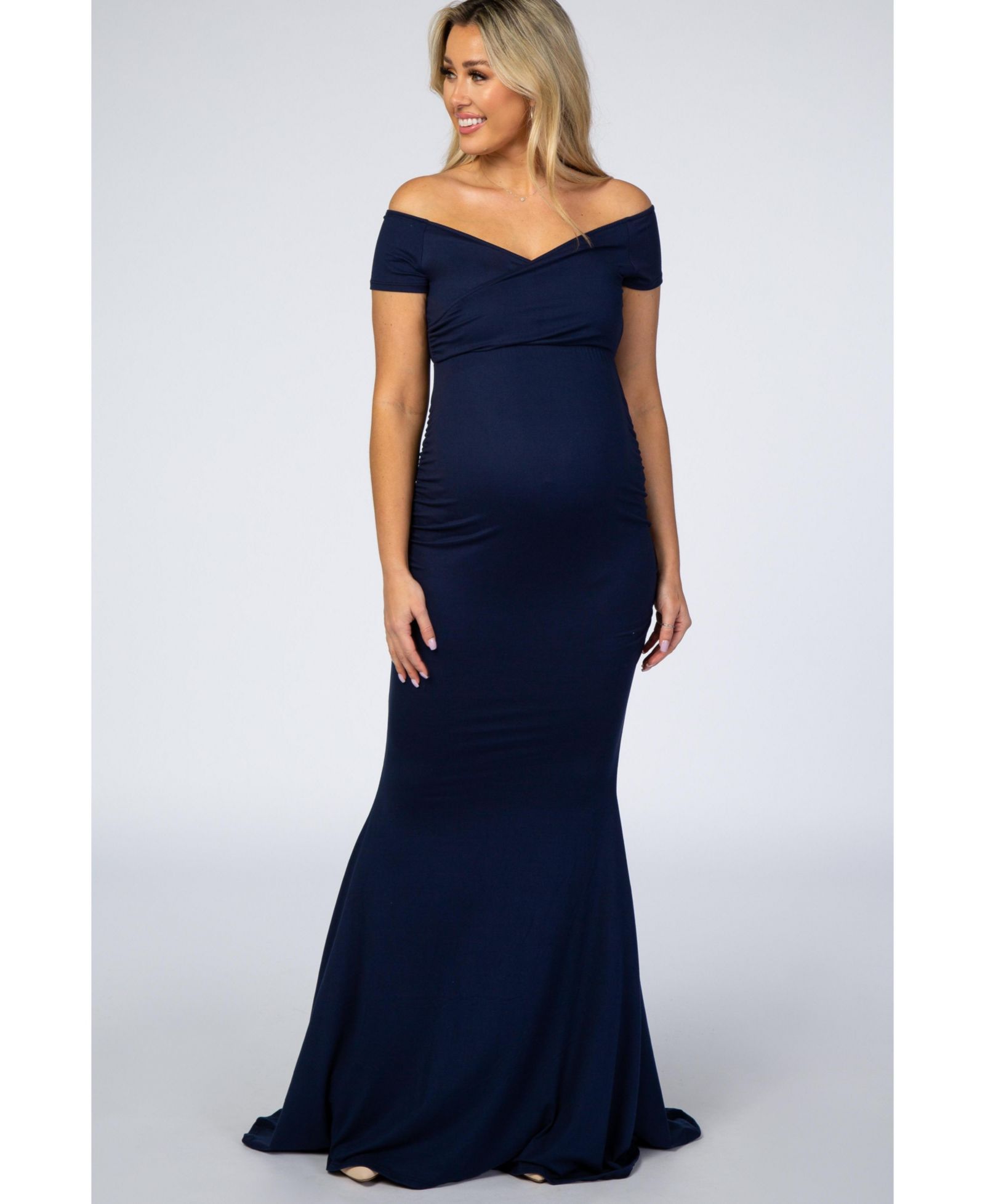 Женское вечернее платье Pinkblush Navy Off Shoulder Wrap