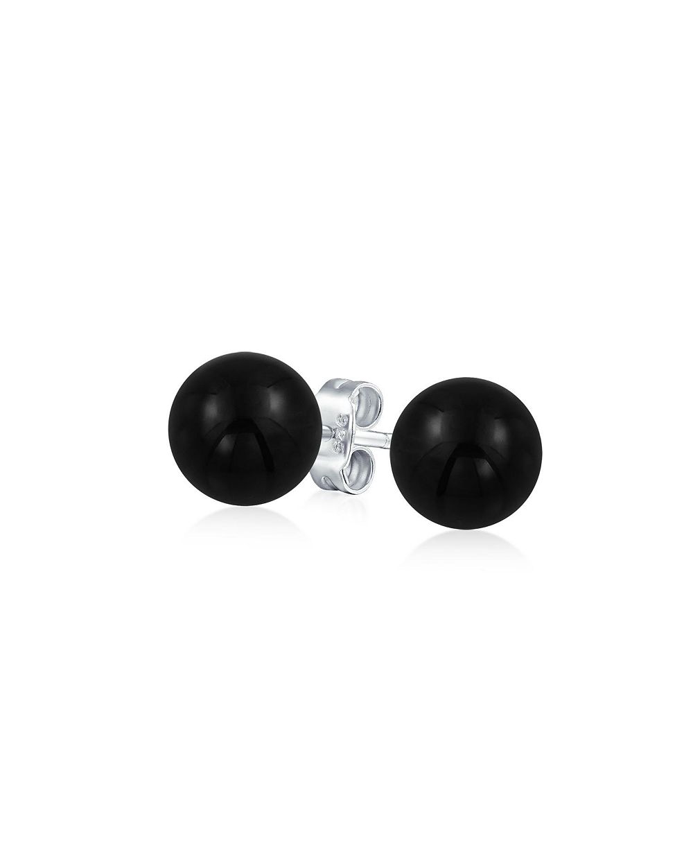 Bling Jewelry Classic Genuine Red Coral Ball Stud Earrings .925 Sterling Silver 6MM