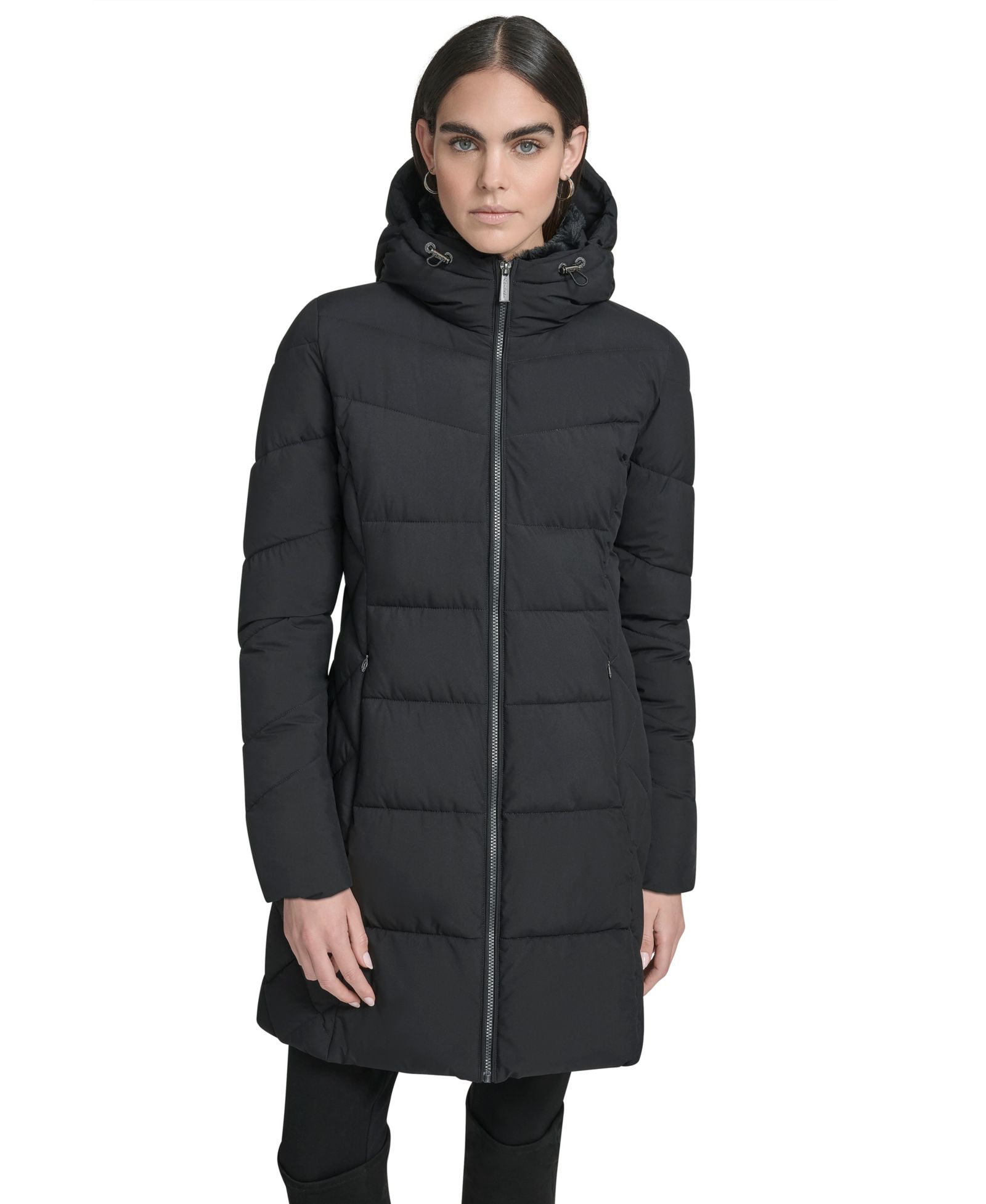 Женский Calvin Klein Collar Hooded Puffer Coat