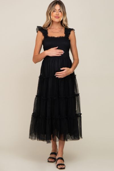 Платье Pinkblush Женский Smocked Mesh Ruffle Accent Midi