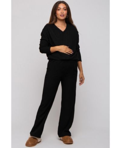 Pinkblush Women's Light Blue Ribbed Soft Knit Long Sleeve Pajama Set