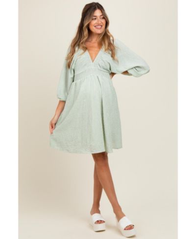 Pinkblush Женское платье Sage Striped Balloon Sleeve V-Neck