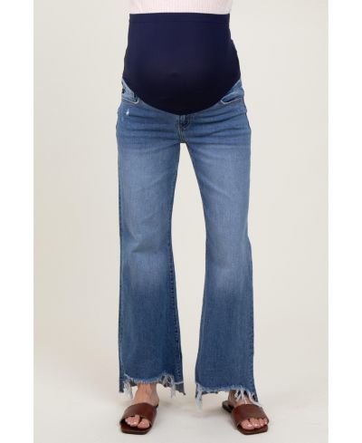 Pinkblush Женские джинсы Blue Distressed Fringe Hi-Lo Hem Cropped Flare