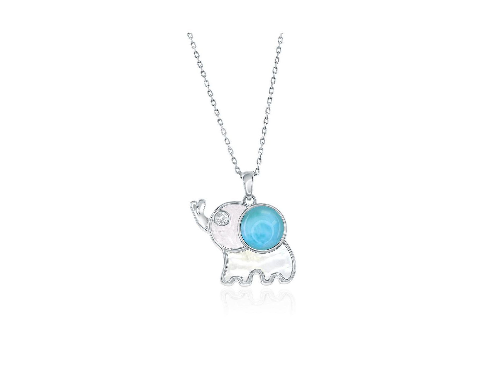 Ожерелье Alex and Ani Elephant Sterling, MOP & Larimar