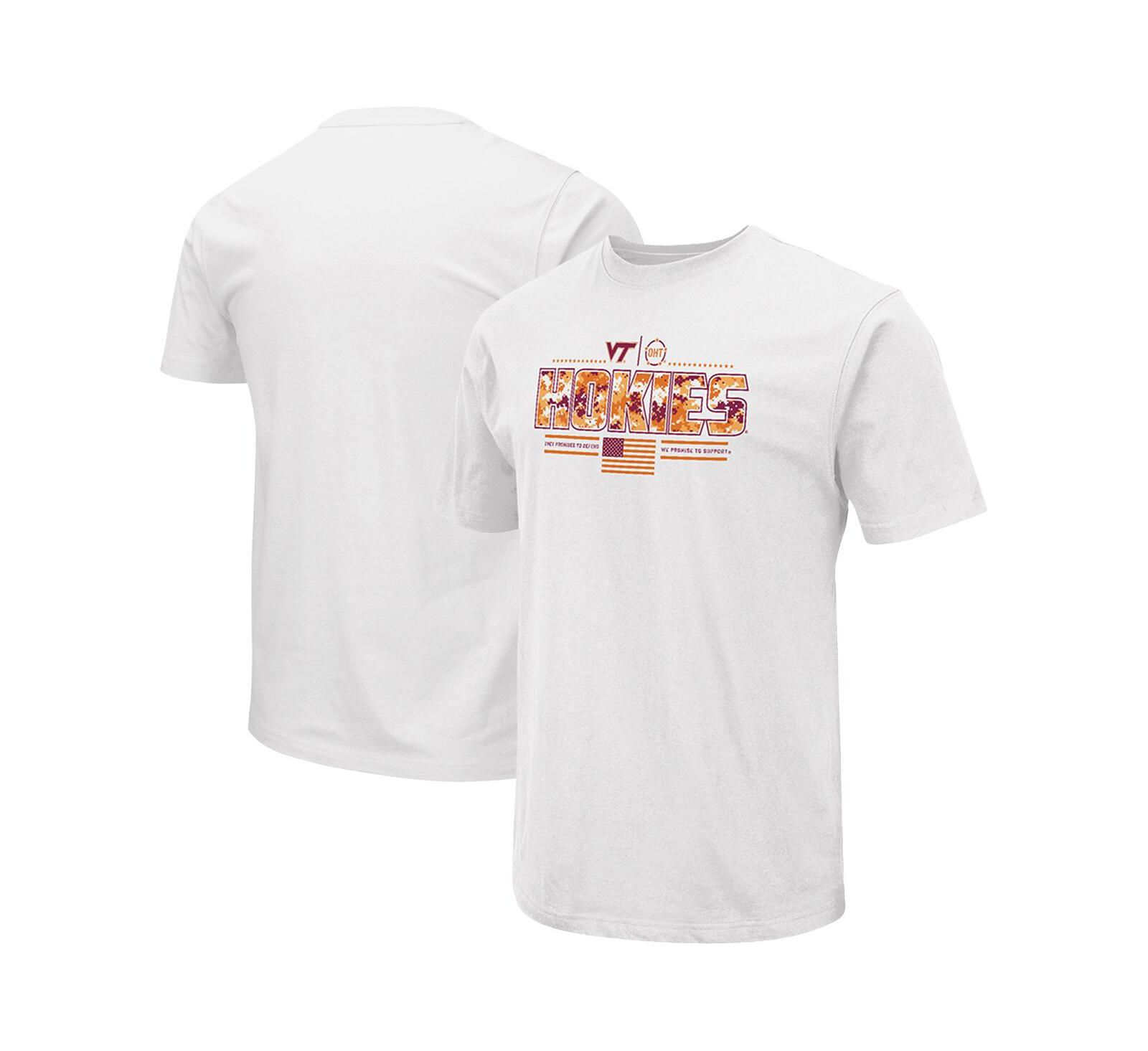 Colosseum Мужская белая футболка Virginia Tech Hokies OHT Military Appreciation