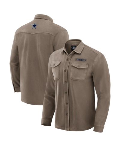 Darius Rucker Collection by Fanatics Men's Tan Dallas Cowboys Polar Fleece Cozy Button-Up Shirt