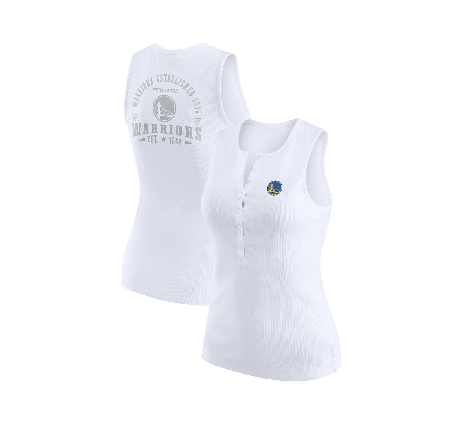 Женский трикотажный топ WEAR by Erin Andrews White Golden State Warriors Henley