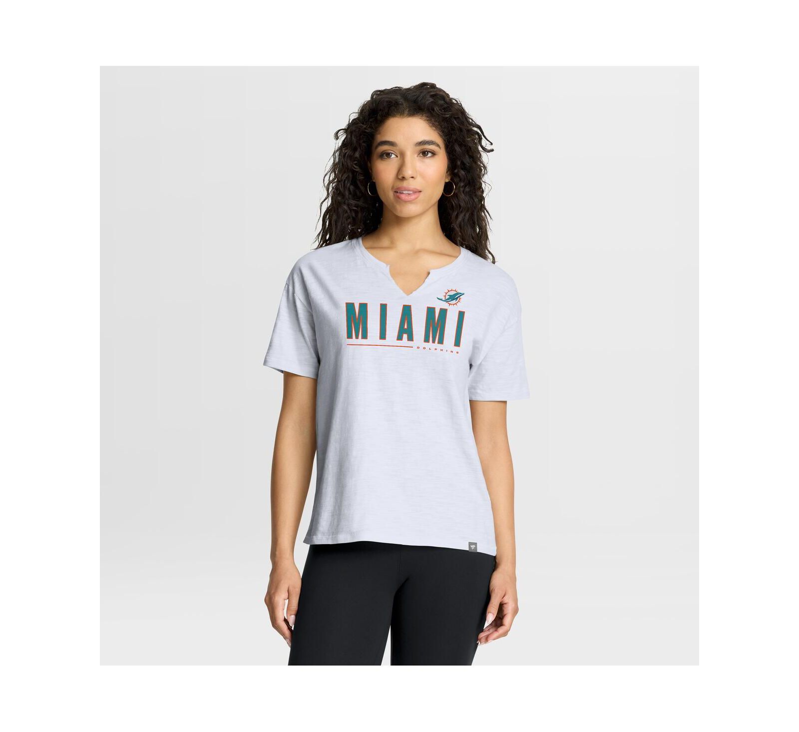 Женская футболка Fanatics Women's White Miami Dolphins Redzone Slub Boxy T-Shirt