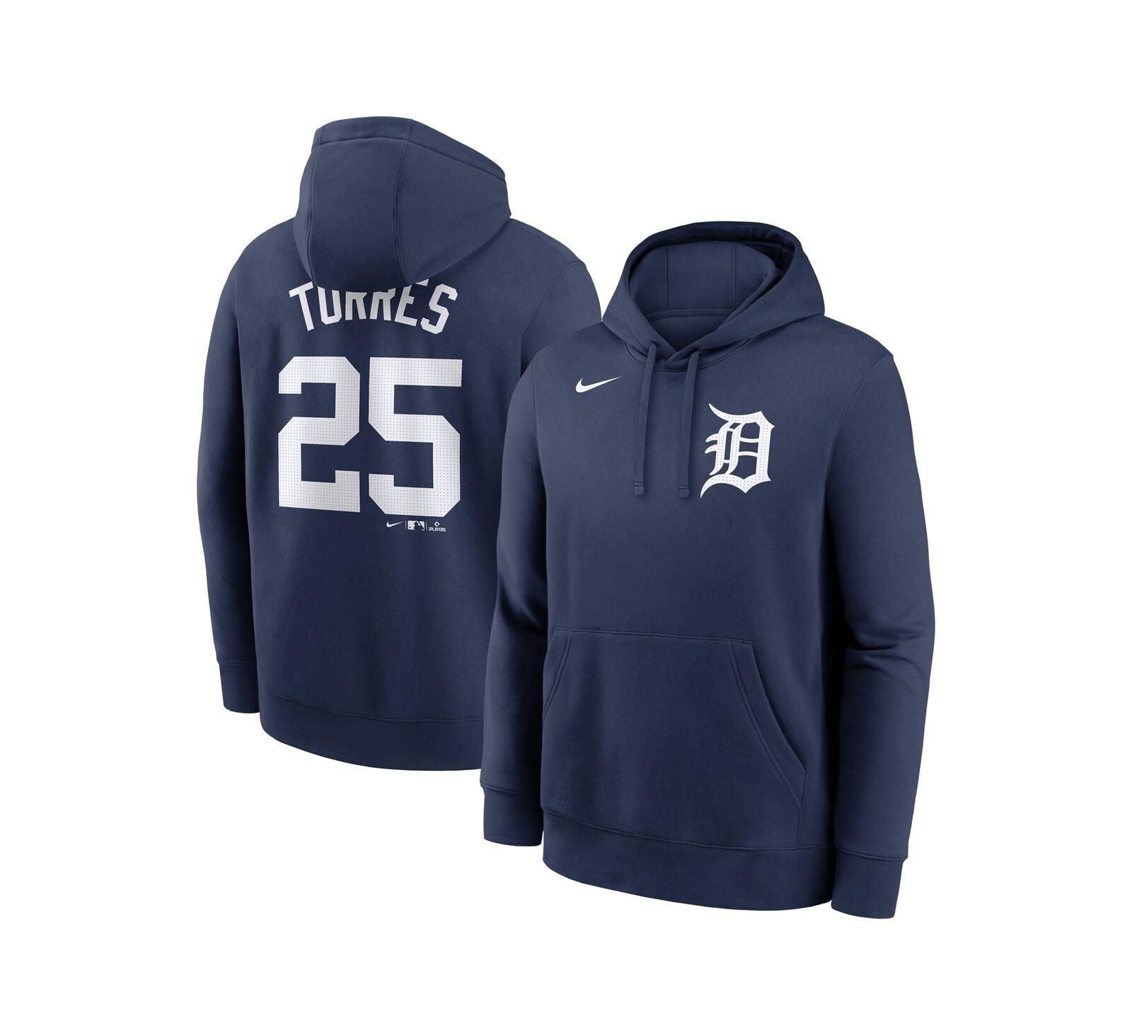 Nike Men's Gleyber Torres Navy Detroit Tigers Player Name & Number Club Fleece Pullover Hoodie