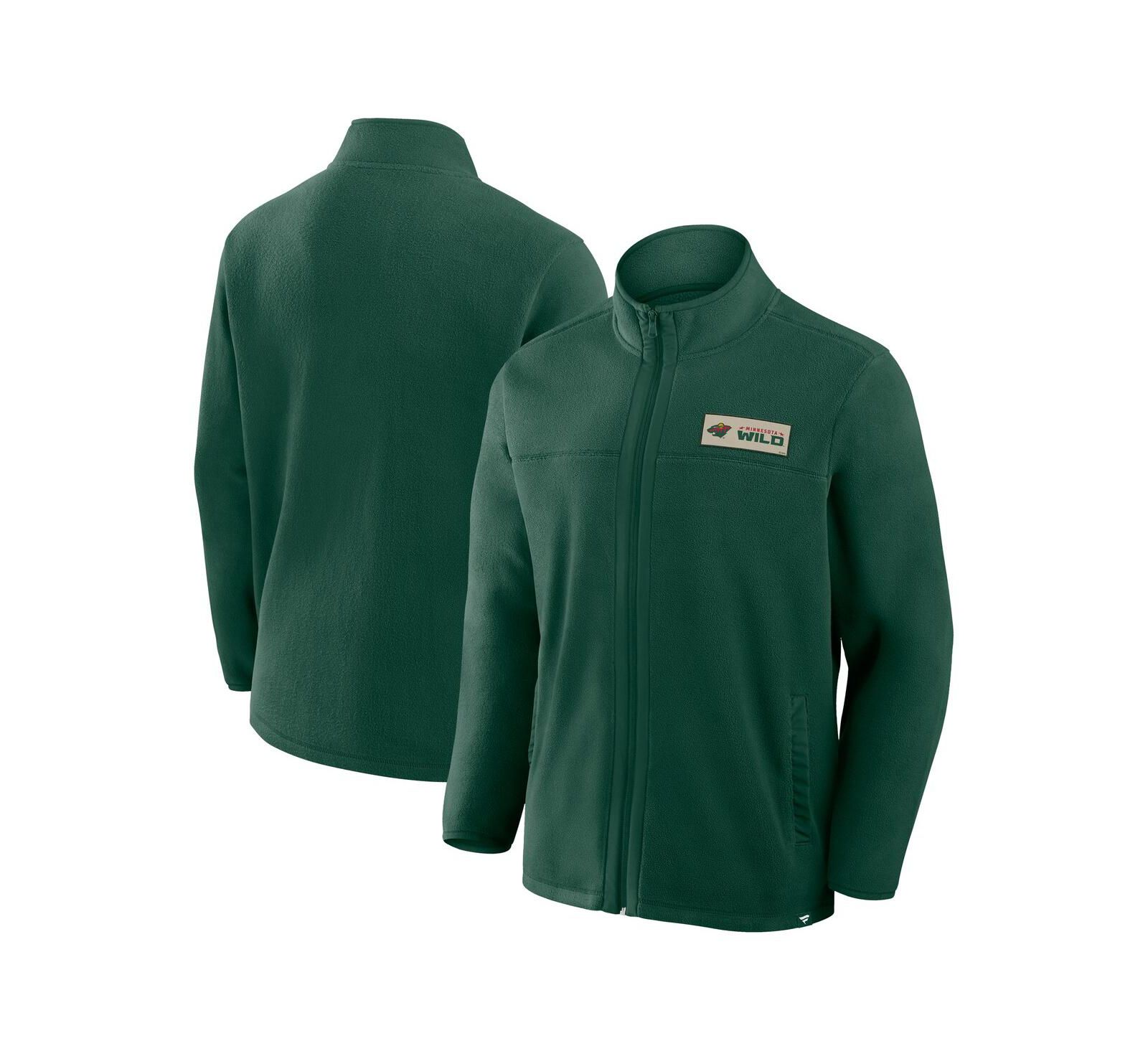 Мужская флисовая куртка на молнии Fanatics Minnesota Wild Green Home Ice
