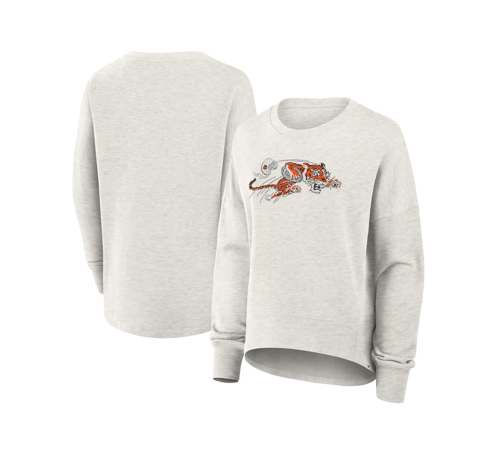 Женский оверсайз свитшот Fanatics Heather Gray Cincinnati Bengals Hometown Pullover
