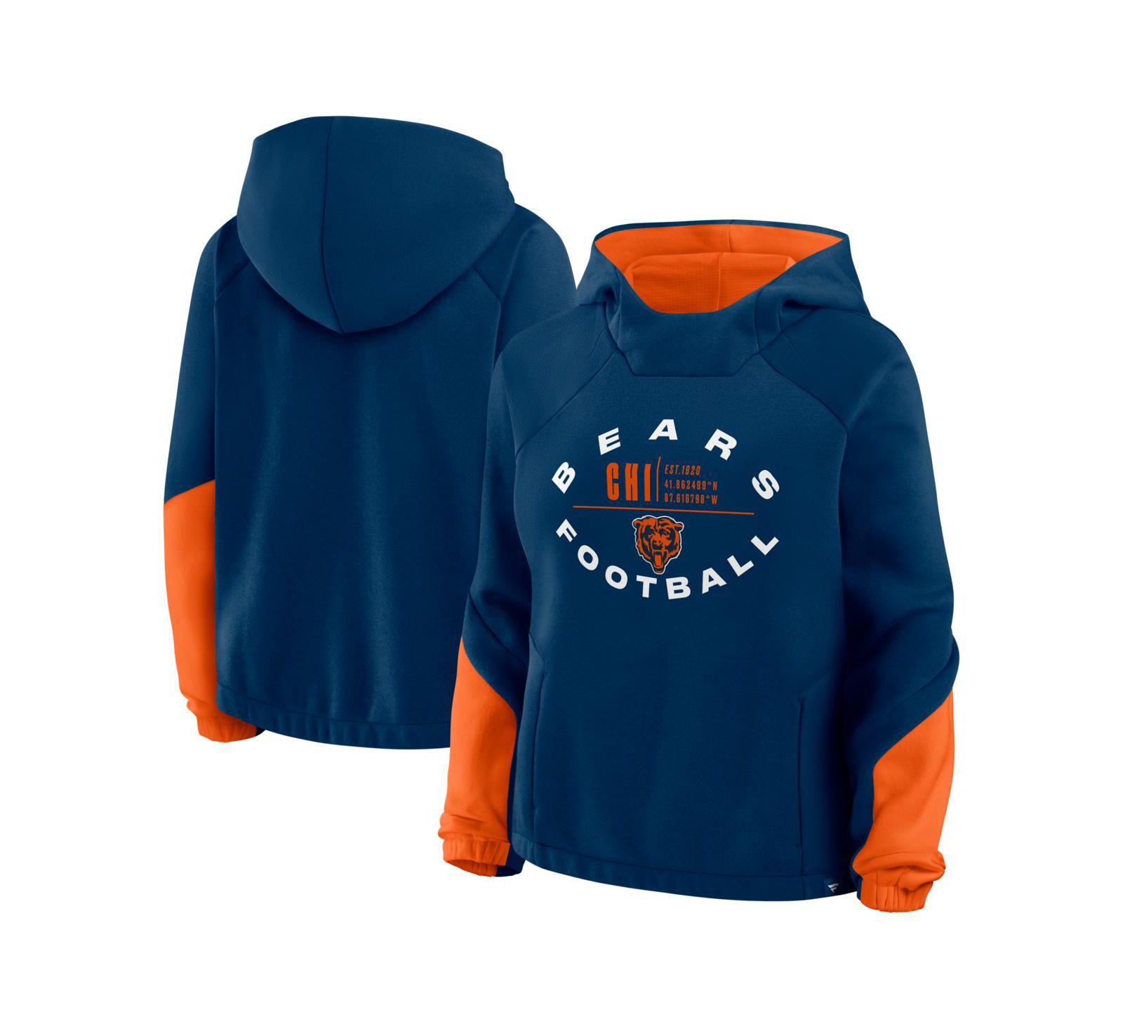 Fanatics Женский оверсайз худи-пуловер Chicago Bears Redzone Bubble Screen, темно-синий