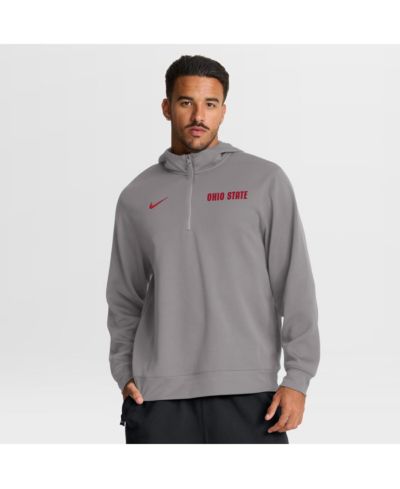 Мужское худи Nike Gray Ohio State Buckeyes 2025 Coaches Premium Dri-FIT Quarter-Zip