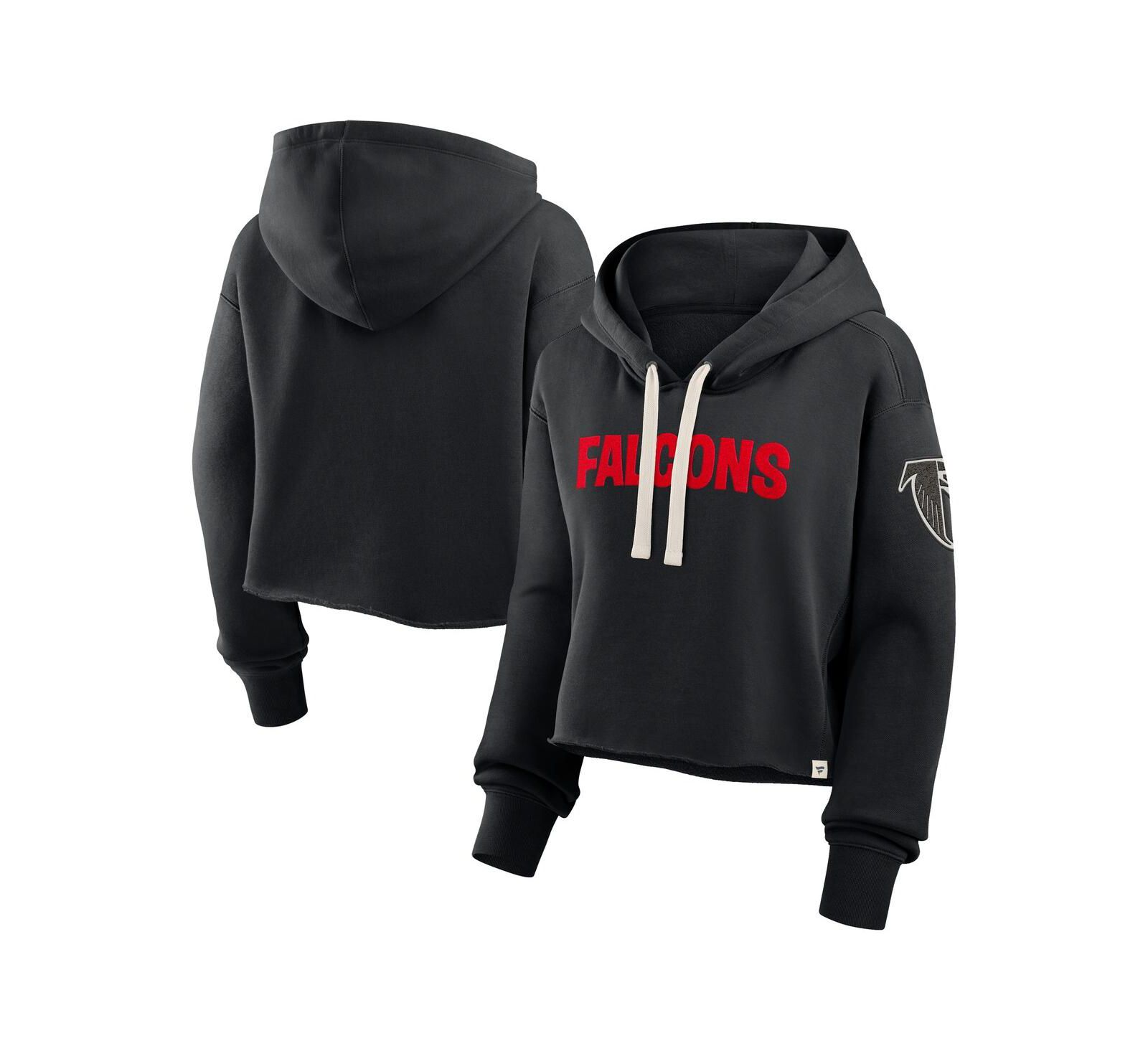 Худи Fanatics Women's Black Atlanta Falcons Oversized Hometown Heritage Cropped Hoodie