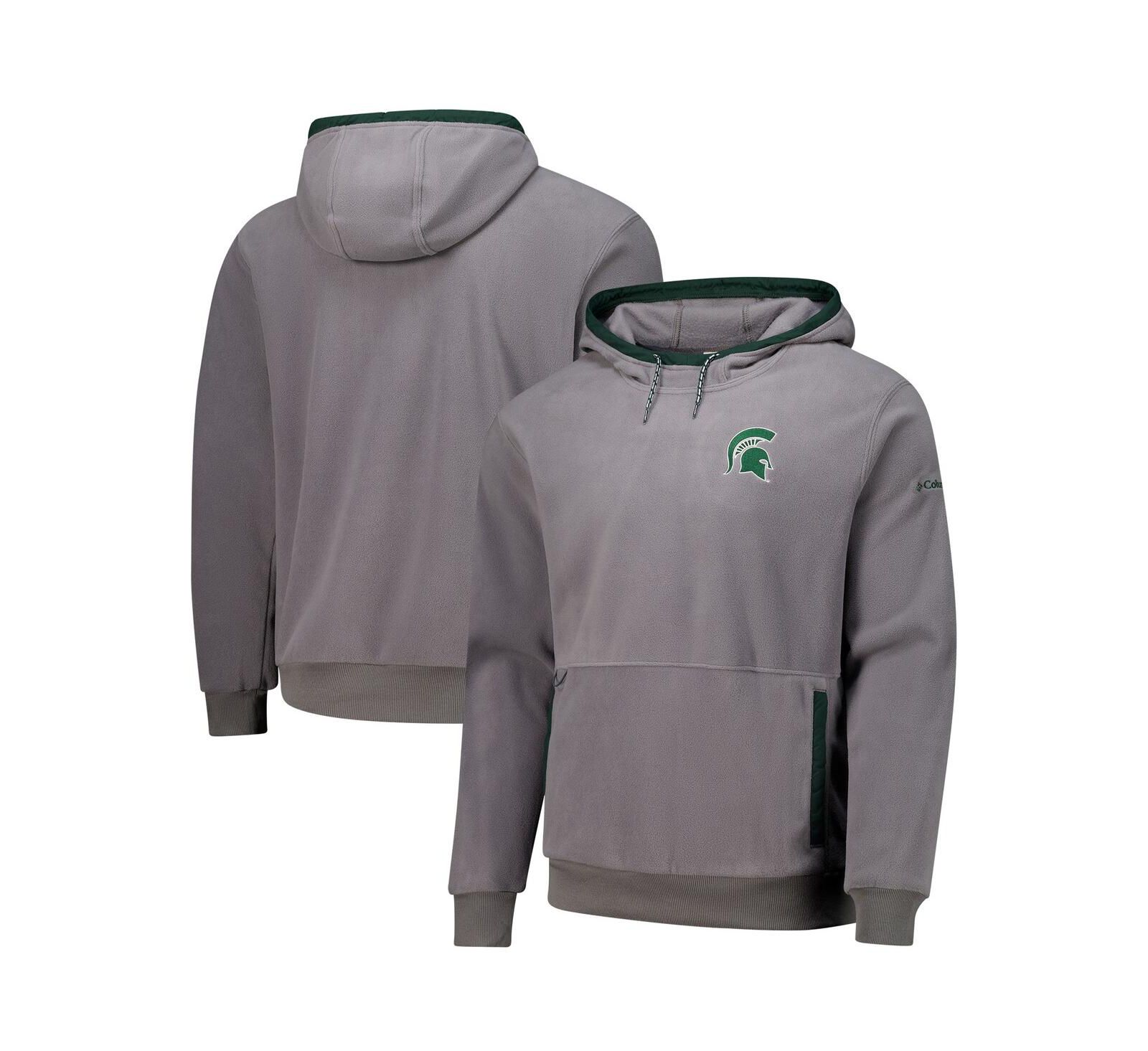 Мужское худи Columbia Gray Michigan State Spartans Flanker Fleece Pullover