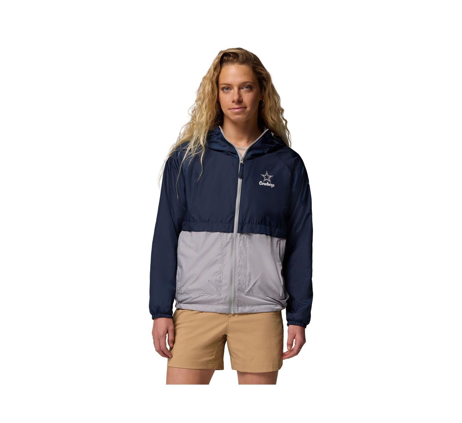 Columbia Женский Navy/Gray Dallas Cowboys Spire Hoodie Windbreaker Jacket