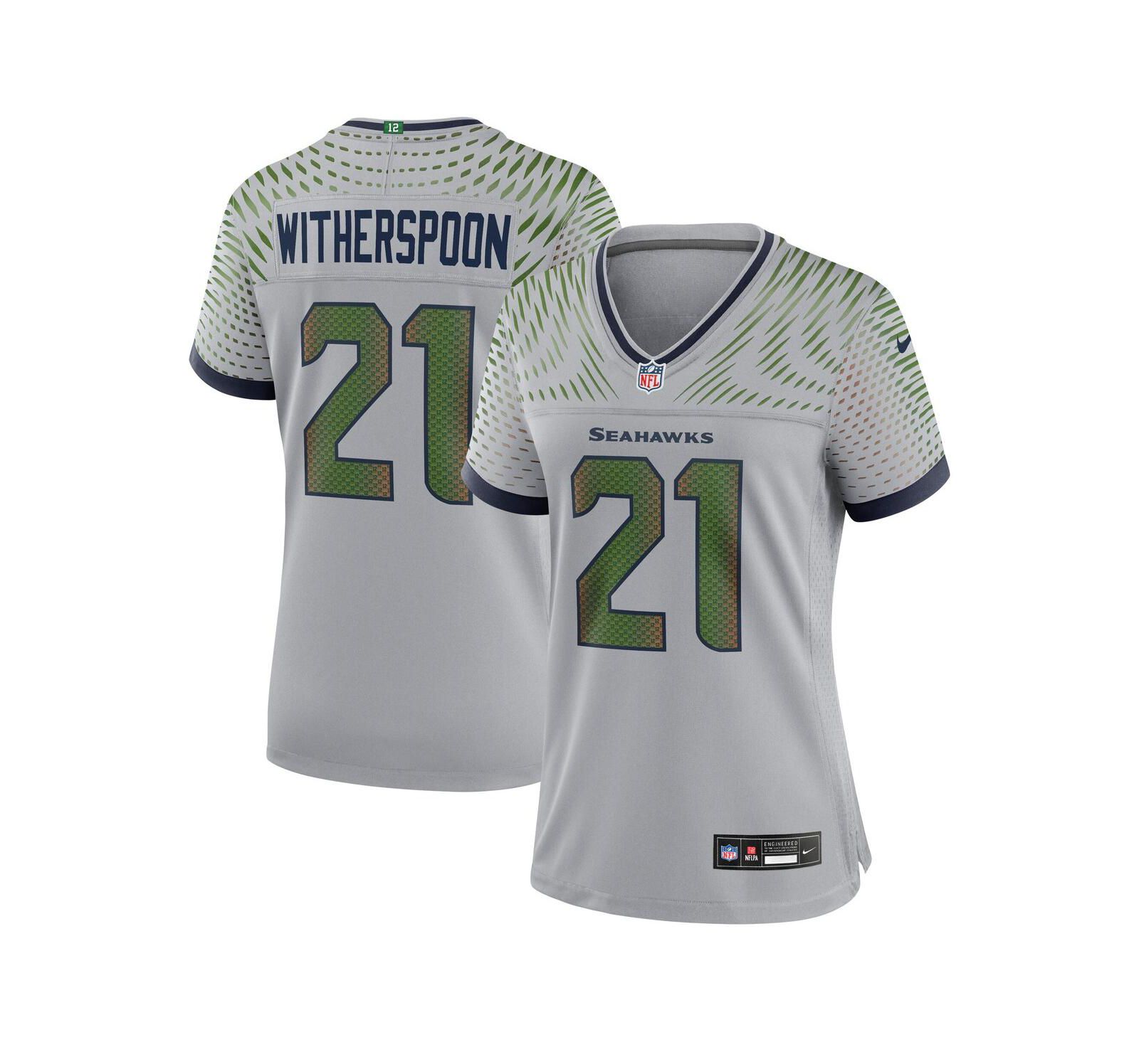 Женская игровая джерси Nike Devon Witherspoon Wolf Gray Seattle Seahawks 2025 Rivalries Collection