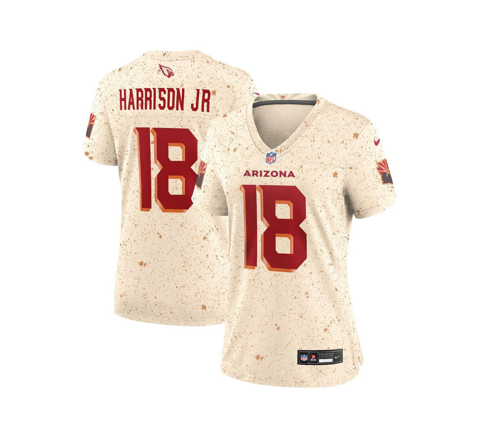 Женская джерси Nike Women's Marvin Harrison Jr. Natural Arizona Cardinals 2025 Rivalries Collection Game Jersey
