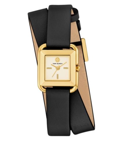 Tory Burch Женский кожаный квадратный мини-кошелек Black, 19mm