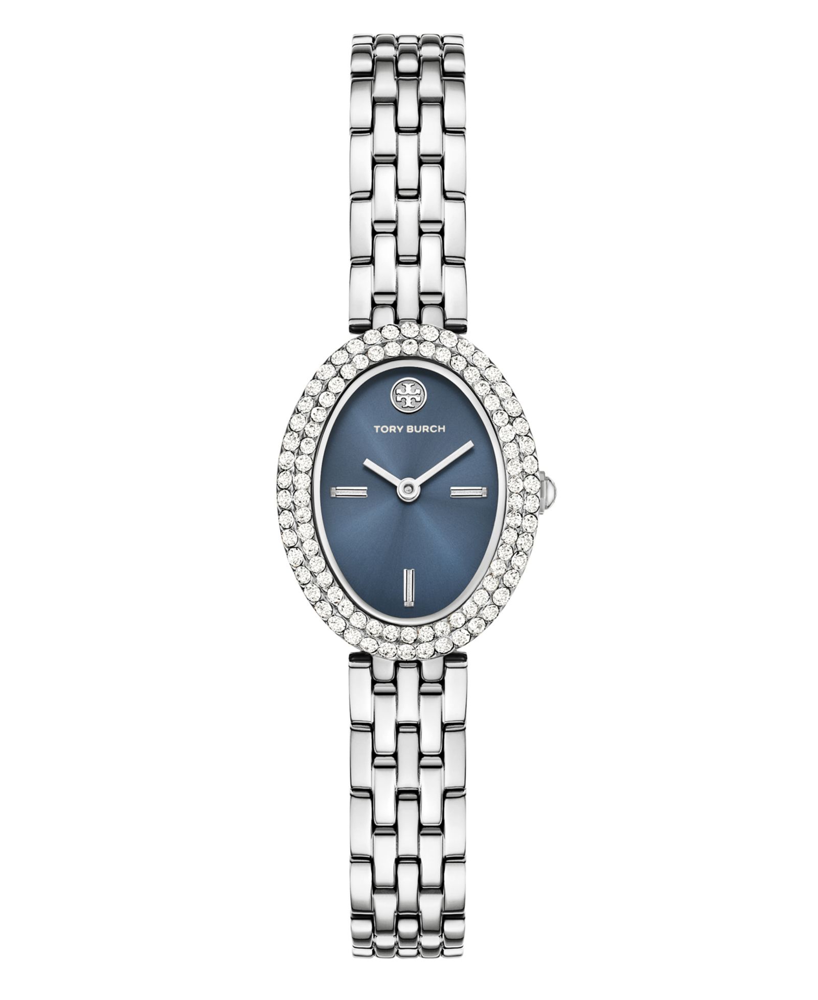 Женские часы Tory Burch The Oval Quartz Two-Hand Silver Stainless Steel, 28mm