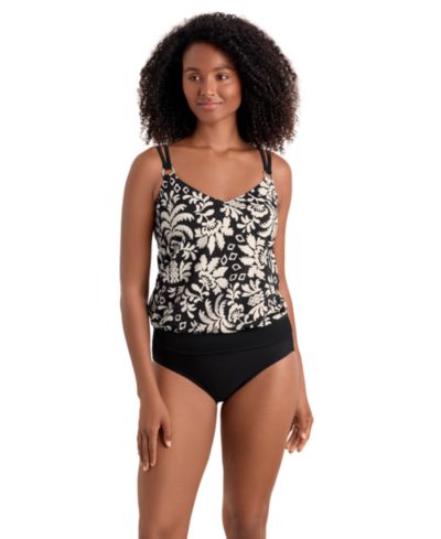 ShapeSolver Women's Printed V-Neck Tankini Top